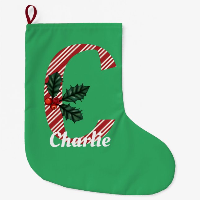 Grande Chaussette De Noël Lettre sucre de canne C Grand Noël (Devant)