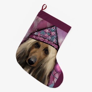 Grande Chaussette De Noël Lévrier Afghan