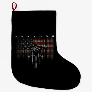 Grande Chaussette De Noël Liberté de la moto drapeau américain