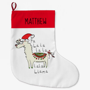 Grande Chaussette De Noël Llama Cute Drôle Noël Vacances