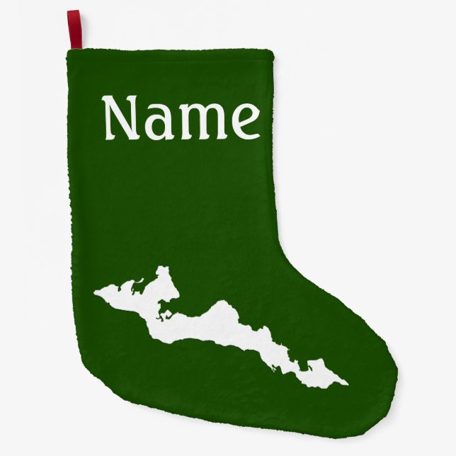 Grande Chaussette De Noël Logo de l'île des Pêcheurs Classiques - Stockage d (Devant)