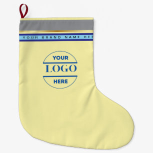 Grande Chaussette De Noël Logo et texte personnalisés minimalistes simples