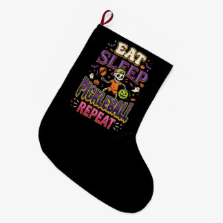 Grande Chaussette De Noël Manger Dormir Pickleball Répéter Pickleball