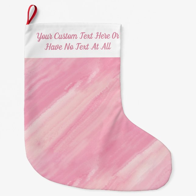 Grande Chaussette De Noël Marbre rose Pourvoyeur Ombre Brush Stripes (Devant)