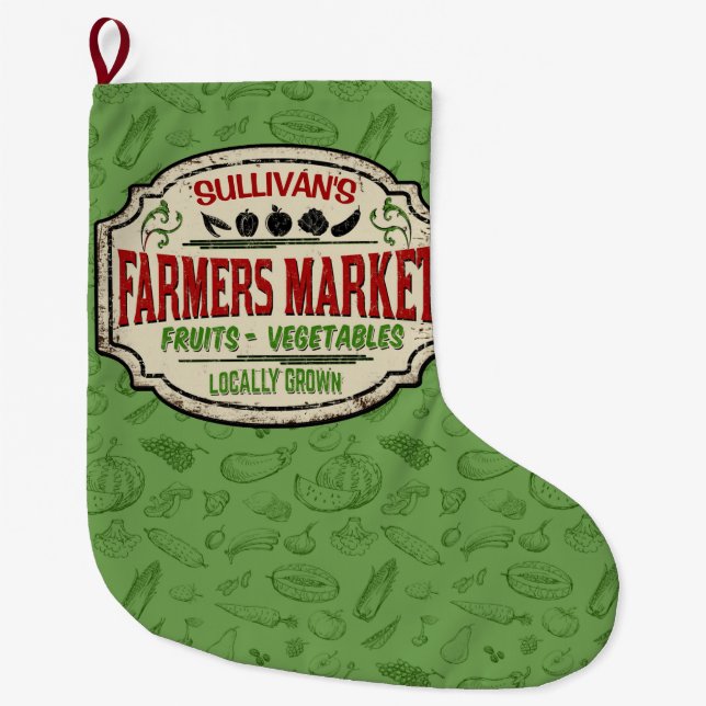 Grande Chaussette De Noël Marché des fermiers (Devant)