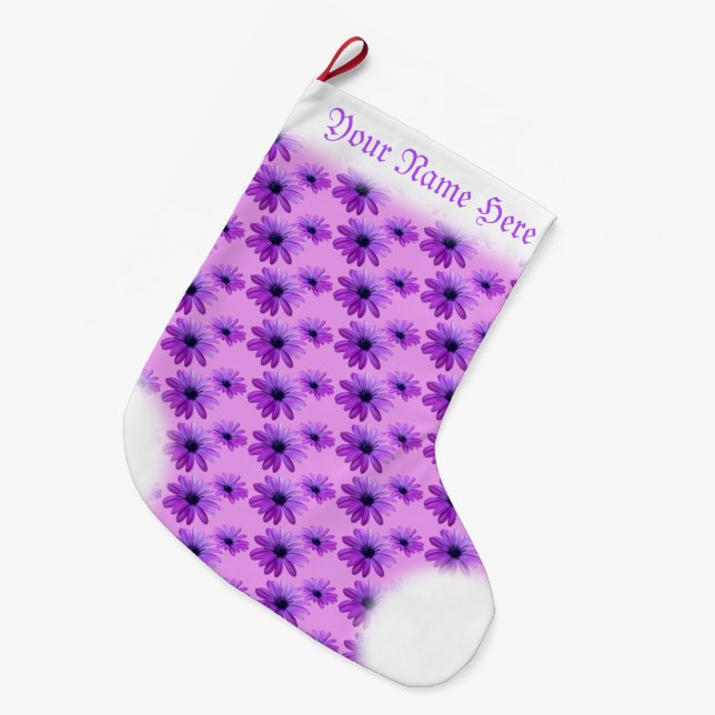 Grande Chaussette De Noël Marguerites de Noël de bas de marguerite stockant (Devant (Accrochage))