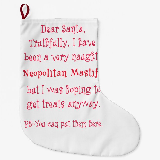 Grande Chaussette De Noël Mastiff vilain de Neopolitan (Devant)