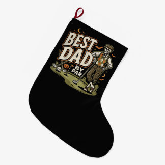 Grande Chaussette De Noël Meilleur Papa Par Drôle Halloween Golf Squelette