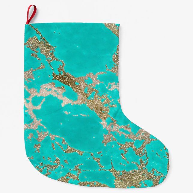 Grande Chaussette De Noël Merveilleux marbre de parties scintillant moderne  (Devant)