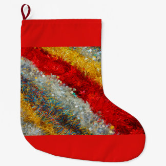 Grande Chaussette De Noël miroiter des fils de Noël sur le bas de Noël