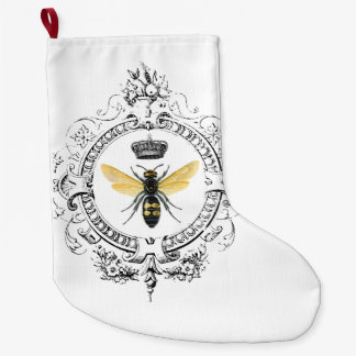 Grande Chaussette De Noël MODERNE Abeille de reine VINTAGE