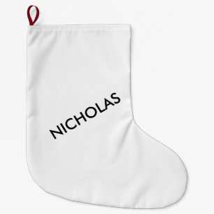 Grande Chaussette De Noël Moderne Chic Vous Le Nommez Blanc Personnalisé
