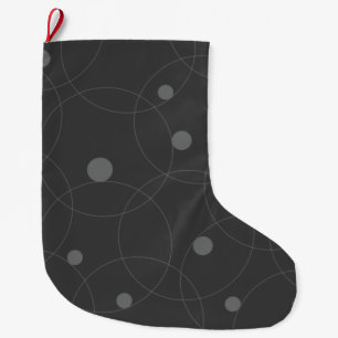 Grande Chaussette De Noël Moderne, simple, ludique, amusant motif de cercles