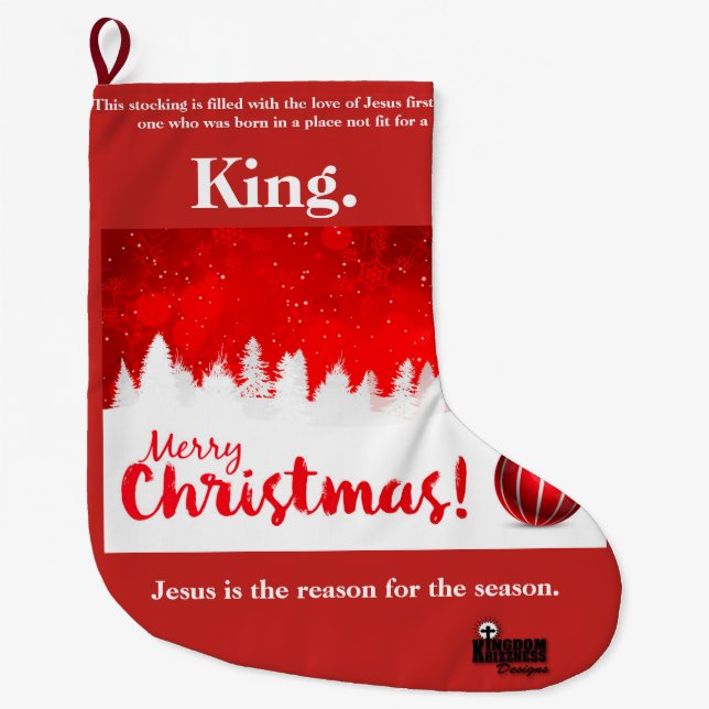Grande Chaussette De Noël Mon Jésus est la raison de la saison (Devant)