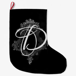 Grande Chaussette De Noël Monogramme personnalisé initial