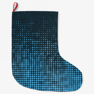 Grande Chaussette De Noël Motif à points bleu, moderne, rétro, cool et tenda