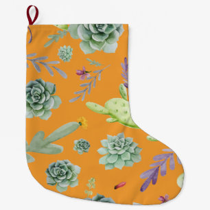 Grande Chaussette De Noël Motif Cactus 11