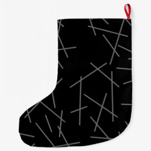 Grande Chaussette De Noël Motif de ligne graphique moderne, simple, désordon