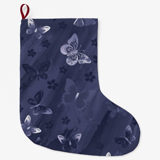 Grande Chaussette De Noël Motif papillon 17 (Devant)