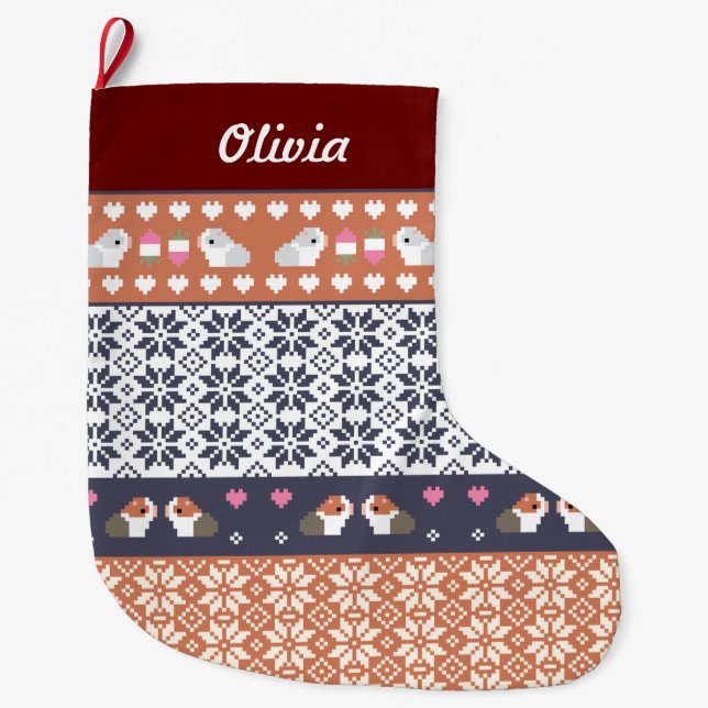 Grande Chaussette De Noël Motif Personnalisé de la Foire aux cochons de Guin (Devant)