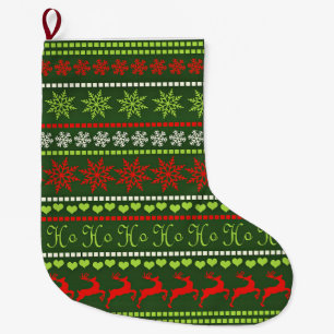 Grande Chaussette De Noël Motif répétitif de Noël