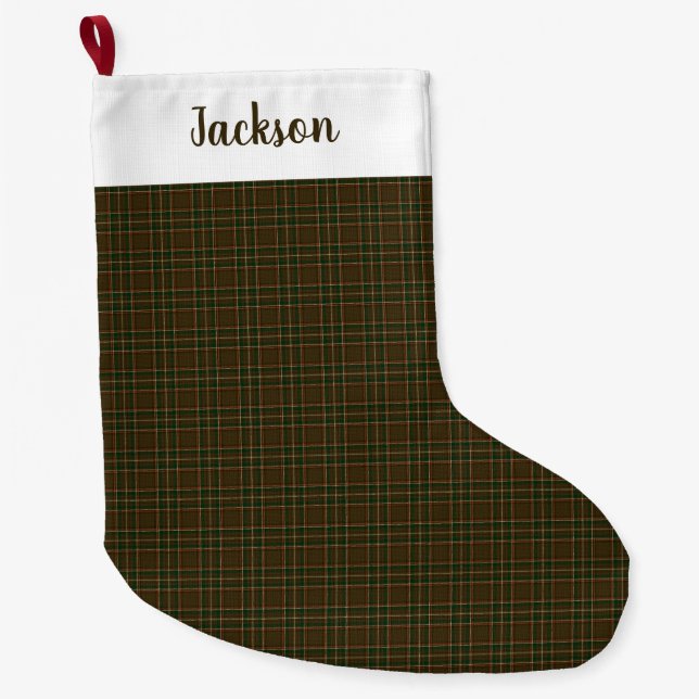 Grande Chaussette De Noël Motif Tartan de la famille Williams (Devant)