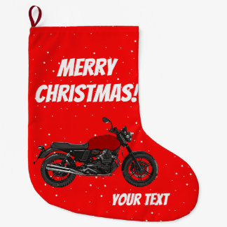 Grande Chaussette De Noël Moto - Joyeux Noël