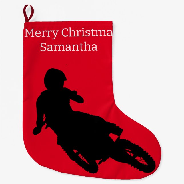 Grande Chaussette De Noël Motocross (Devant)