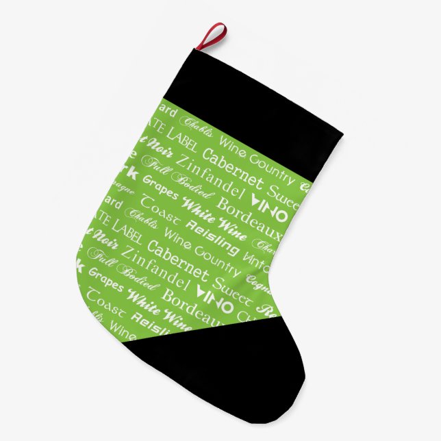 GRANDE CHAUSSETTE DE NOËL MOTS DE VIN (Devant (Accrochage))
