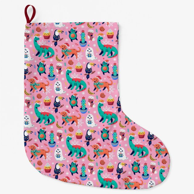 Grande Chaussette De Noël Noël drôle (Devant)