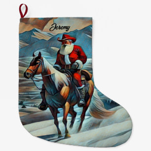 Grande Chaussette De Noël Noël du Père Noël équitation