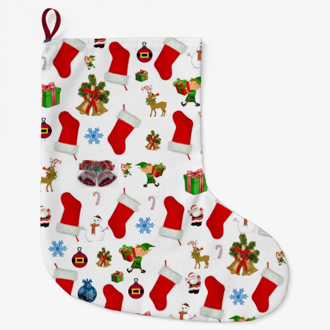Grande Chaussette De Noël Noël, Elfe (Devant)