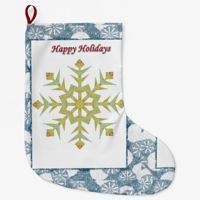 Grande Chaussette De Noël Noël, Joyeuses fêtes (Devant)