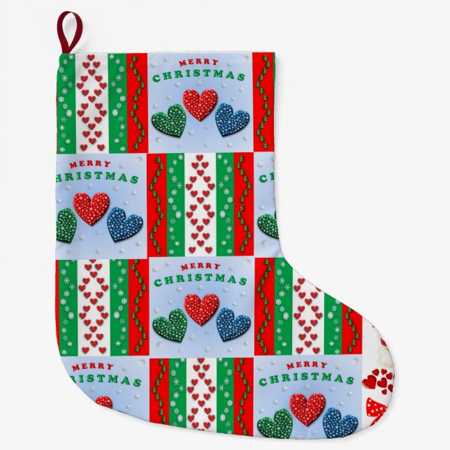 Grande Chaussette De Noël Noël, Joyeux Noël (Devant)