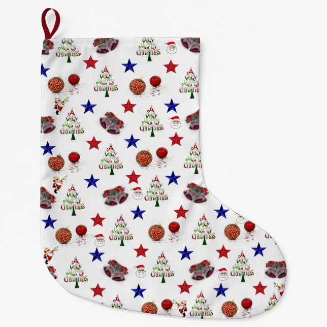 Grande Chaussette De Noël Noël, Joyeux Noël (Devant)