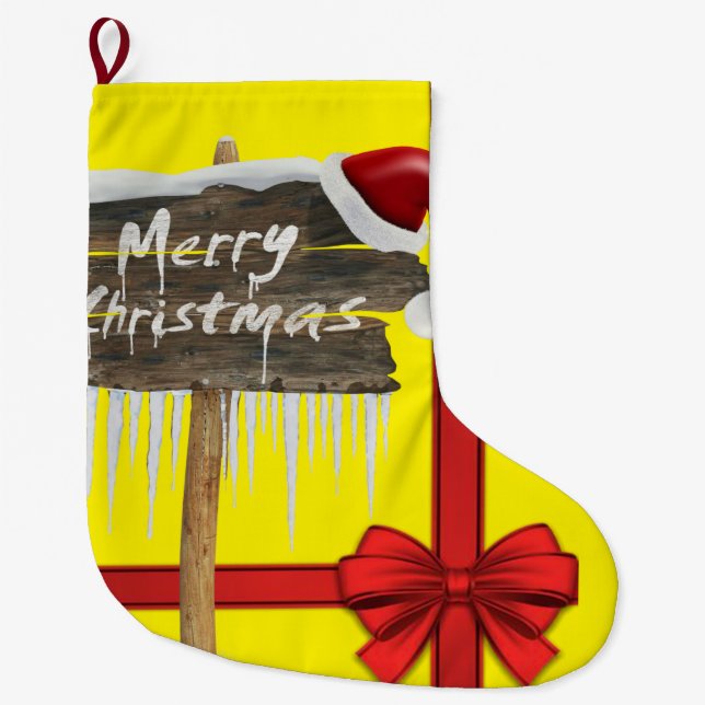 Grande Chaussette De Noël Noël, Joyeux Noël (Devant)