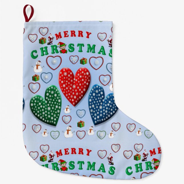 Grande Chaussette De Noël Noël, Joyeux Noël (Devant)