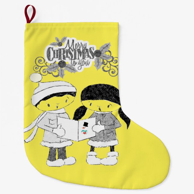 Grande Chaussette De Noël Noël, Joyeux Noël (Devant)