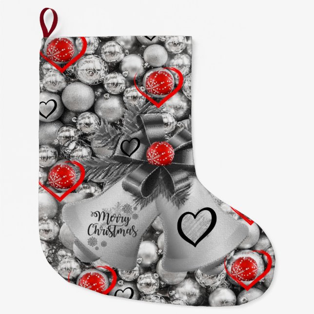 Grande Chaussette De Noël Noël, Joyeux Noël (Devant)