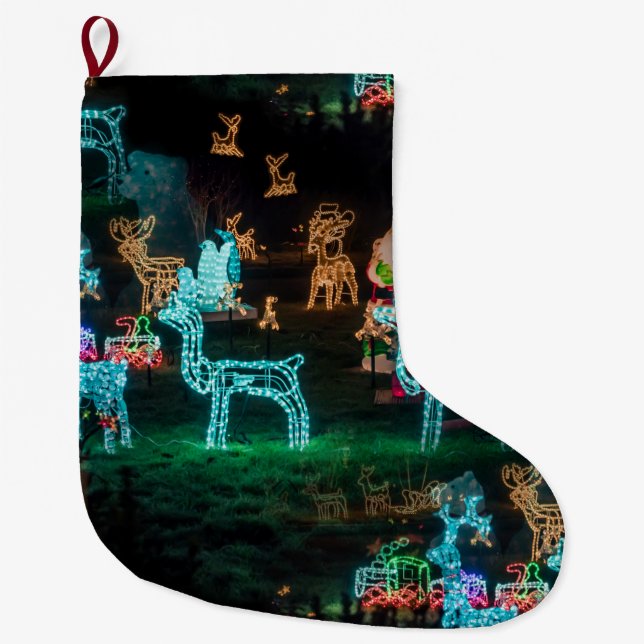 Grande Chaussette De Noël noël lumières xmas stockage (Devant)