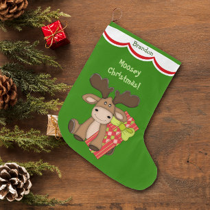 Grande Chaussette De Noël Noël mignon de Moosey personnalisé
