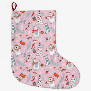 Grande Chaussette De Noël Noël mignon Gros Noël Stocking