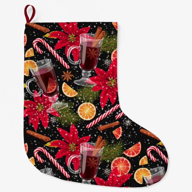 Grande Chaussette De Noël Noël mignon Gros Noël Stocking (Devant)