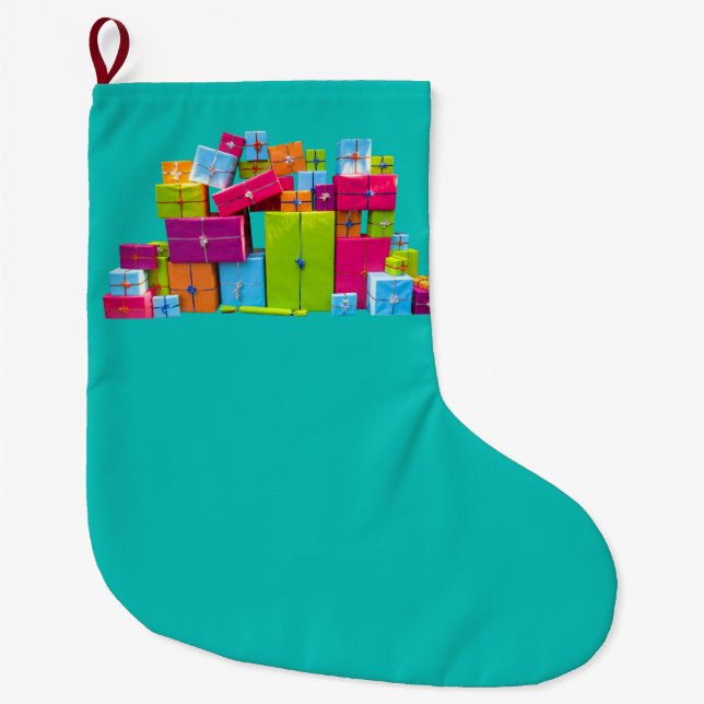 Grande Chaussette De Noël Noël moderne amusant et coloré (Devant)