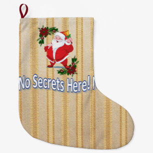Grande Chaussette De Noël Noël, Père Noël Pas De Secrets Ici, Pas D'Or
