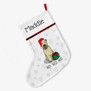 Grande Chaussette De Noël Noël Père Noël Wheaten Terrier (blé 1b2) mignonne