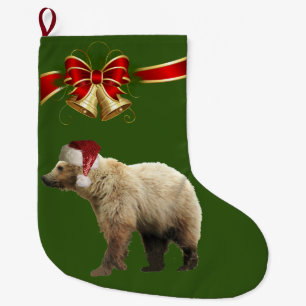 Grande Chaussette De Noël Noël Stocker le grizzli