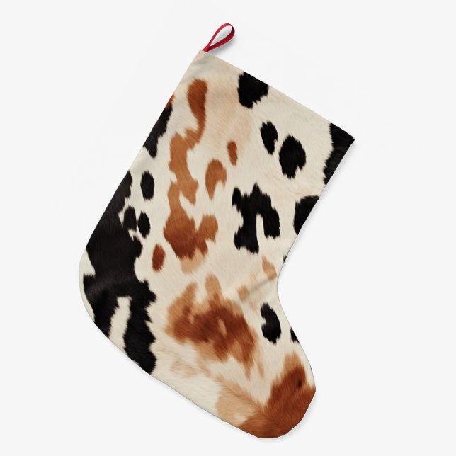 Grande Chaussette De Noël Noir Crème Brown (Devant (Accrochage))