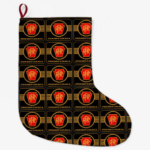 Grande Chaussette De Noël Noir de logo de chemin de fer de la Pennsylvanie +