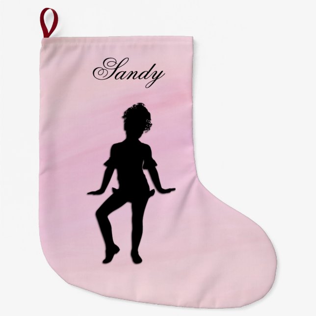 Grande Chaussette De Noël Nom de la petite danseuse (Devant)